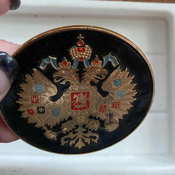 Russian Empire Coat of Arms Brooch. Unisex - Picture 3 of 4